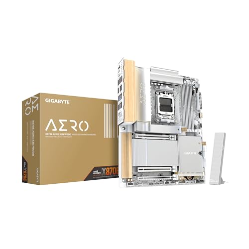 Image of GIGABYTE X870E AERO X3D Wood AMD AM5, ATX, Supports AMD Ryzen 9000 /8000 /7000 Series Processors, DDR5, 16+2+2 Total Power Phase, 4X M.2, PCIe 5.0, USB4 Type-C, WIFI7, Dual 5 GbE LAN, 5 Year Warranty