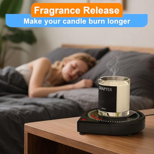 Image of Kepwam Coffee Mug Warmer for Desk, Smart Coffee Warmer with Touch Tech & Light, Coffee Cup Warmer with Gravity Sensor & Auto Shut Off, Candle Warmer Plate - Ideal Gifts for Dad and Mom