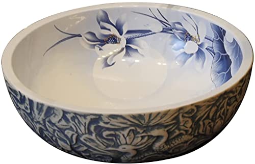 Ceramiczna Umywalka Łazienkowa Nablatowa, Umywalka Nablatowa W Stylu Retro W Kształcie Lotosu Do Nowoczesnych Łazienek Domowych
