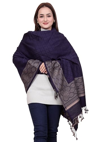 Image of KRITI Paisley Design Woollen Beige Color Shawl For Women