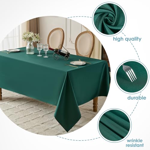 VidaFete Tablecloth 10 Pack 90 * 132inch Rectangle Table Cloth Polyester, Stain Wrinkle Resistant Polyester Dining Table Cover for Kitchen Dinning Party Wedding Rectangular Buffet Decoration(Green) by VidaFete - Used condition - Image 3