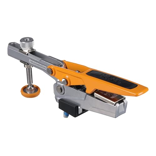 BORA Auto Adjust Horizontal Dog Clamp with a 191mm Spiral Aluminium Dog-Peg, 360° Rotating Base, 140mm Clamping Height, 11-181kg Clamping Force, 250kg Capacity, Fits 19mm or 3/4 Peg Hole, BR-G090101