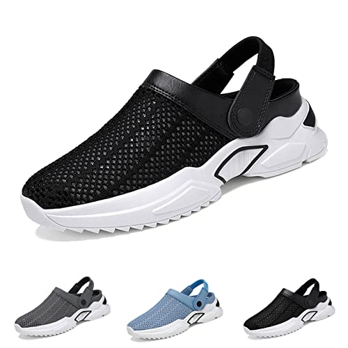 Men's Orthopedic Hollow-Out Summer Sandals,Platform Mesh Mules Slippers,Orthopedic Diabetic Walking Boat Shoes Breathable with Arch Support Knit Mesh Walking Shoes Beach Sandals