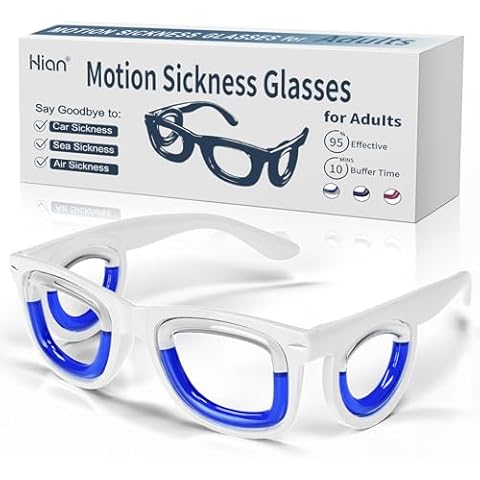 Hion Adult Anti- Motion Sickness Smart Glasses, Ultra-Light Portable Nausea Relief Liquid Glasses, Carsickness Airsickness Seasickness Glasses, Travel/Cruise Essentials Cover