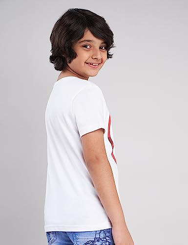 Image of Amazon Brand - Symbol Boy's Graphic Regular Fit Disney /Marvel T-Shirt || Caps Combo 100% Cotton