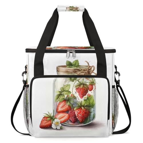 Fruit Glass Strawberry Coffee Maker Carry Bag Compatible with Keurig K-Mini or K-Mini Plus Coffee Travel Bag Portable Waterproof Storage Tote Bag Single Serve Coffee Brewer Carring Case K-Cup Pods -  YoYoYuchong, DM-E-003-0089-01-24CJ-000J