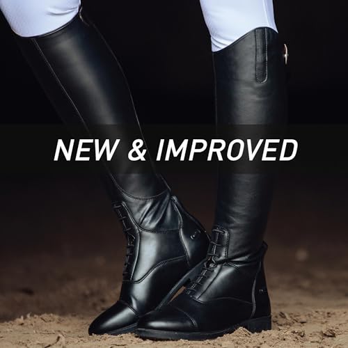 Image of HORZE Rover Women's Synthetic Leather Equestrian Boots for Horse Riding | Horse Riding Boots for Women with Rear Zipper for Show, Stable and Arena Use, Horseback Riding Boots for Everyday Training