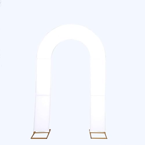 Miniatura 7 de Efavormart - Cubierta de fondo de arco abierto de elastano blanco de 7 pies, funda de arco de boda en forma de U de doble cara