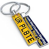 Personalised Number Plate Keyring – Custom Engraved Car License Plate Keychain – Gift Car Accessory Keyfob for Ford Kia BMW Nissan Vauxhall VW Audi Tesla MG Mini Reg Plate Keyrings for Men and Women