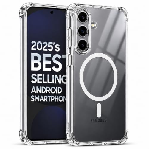 Image of Transparent Back Cover for Samsung Galaxy S24 FE 5G Back Cover Shockproof Side TPU Bumper & Back Pc Protective Magnetic Support Cover Case (Samsung Galaxy S24 FE 5G)