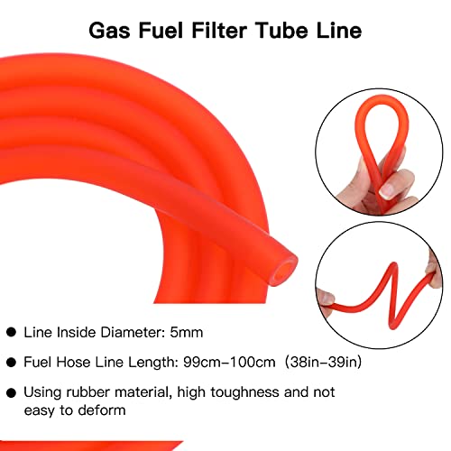 image for GREHUA Gas Fuel Filter Hose Tube Line Compatible with GY6 50cc 90cc 15