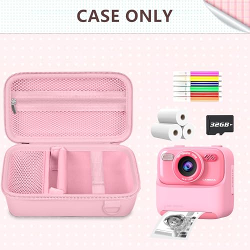 Image of Leayjeen Kids Camera Case Compatible with Cimizi /Gofunly /Aasonida /CAMCLID /LETSHAHA Kids Instant Print Camera, Kids Instant Camera for 1080P Printed Photos,Birthday Gifts for Kids-Pink(Case Only)