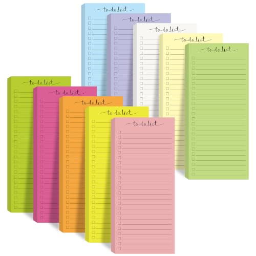 Image of Censen 10 Pack To Do List Notepad Checklist Daily,Stripe,Fluorescent