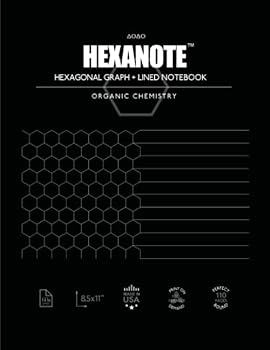 Paperback HEXANOTE - Hexagonal Graph + Lined Notebook: Organic Chemistry Notebook | Half Lined Half Hexagonal Grid | 8.5" x 11" | 110 Pages | Perfect Binding Book