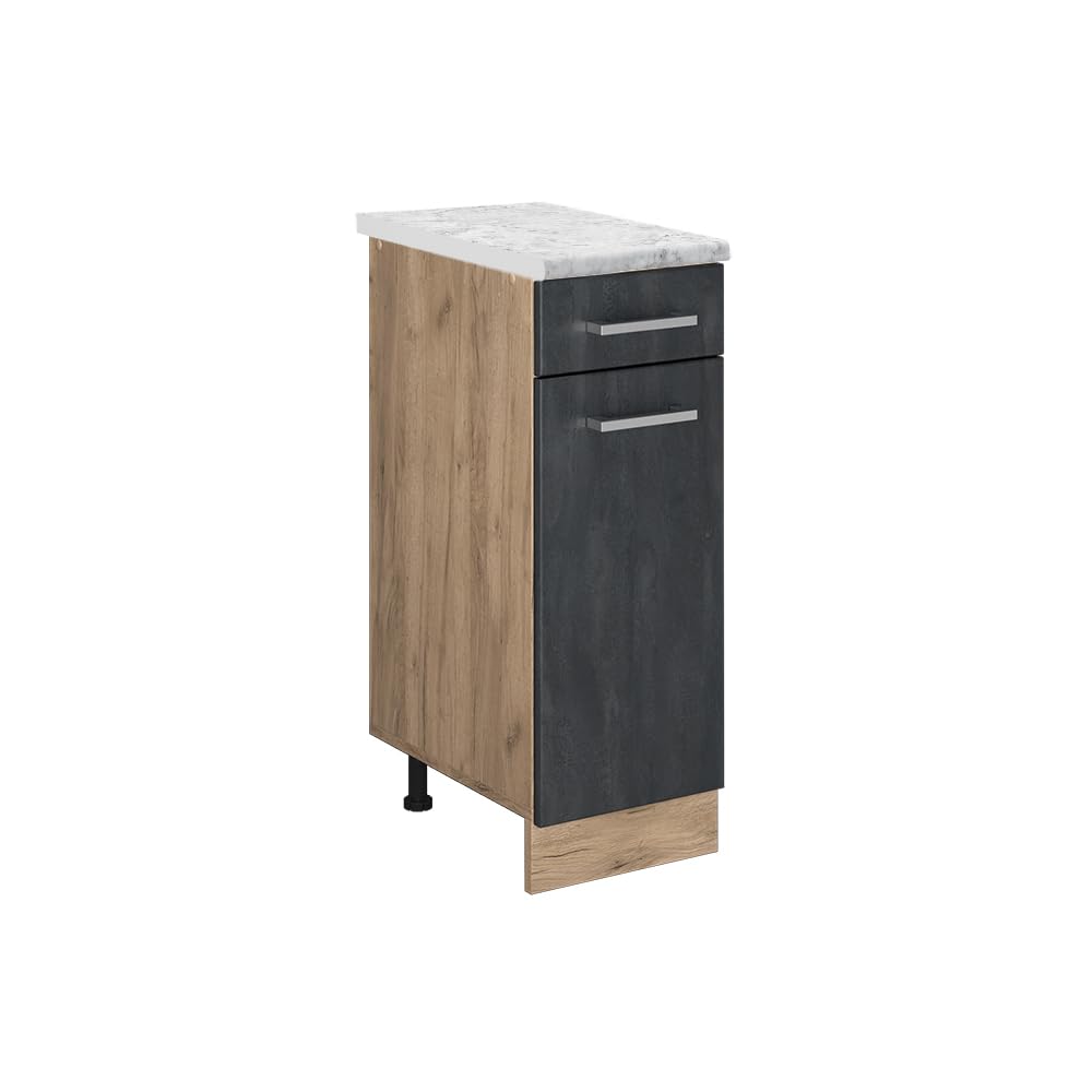 Vicco Kitchen base cabinet Raul, Black concrete, 30 cm — image 1