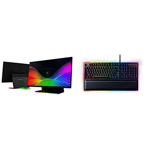 Razer Raptor 27" Gaming Monitor & Huntsman Elite Gaming Keyboard: Fastest Keyboard Switches Ever - Clicky Optical Switches - Chroma RGB Lighting - Magnetic Plush Wrist Rest - Classic Black