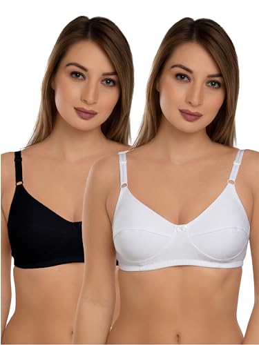 Image of Daisy DEE Women's Cotton Seamed Non-Wired Regular Straps Full Coverage Non-Padded Bra - NSHTL