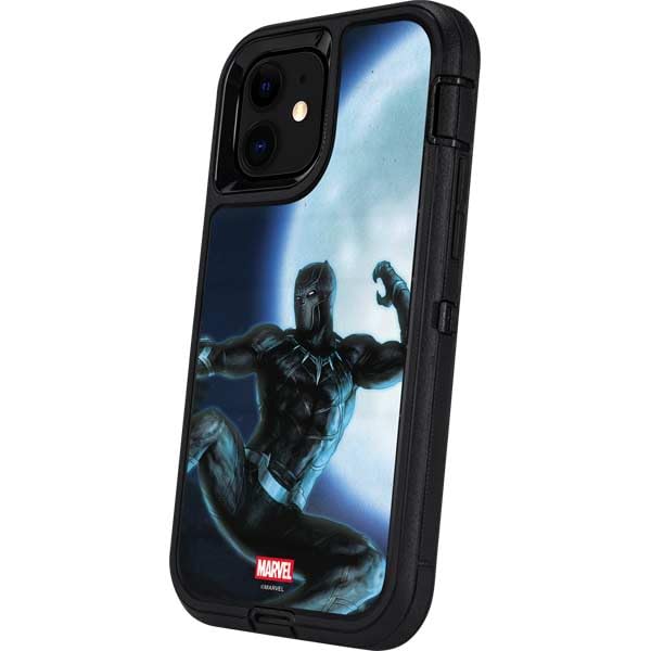 Skinit Decal Phone Skin Compatible with OtterBox Defender iPhone 12 Pro - Officially Licensed Marvel Black Panther Jumping Through Air Design