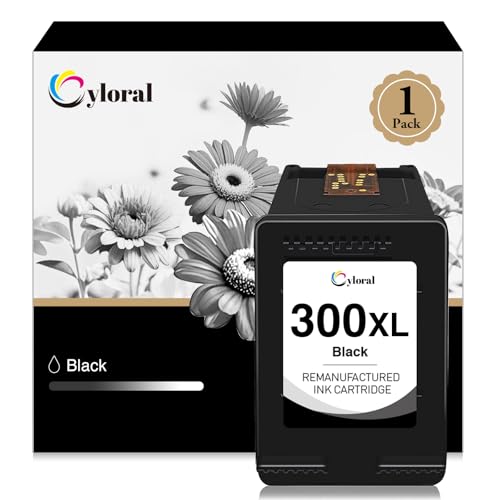 Cyloral 300XL Cartuchos de Tinta remanufacturados de Repuesto para HP 300 XL, compatibles con PhotoSmart C4780 C4680 DeskJet F4580 F4280 F4210 F2480 D5560 Envy 120 110 114 100 impresoras, 1 Negro