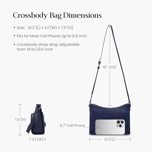 Image of befen Genuine Leather Crossbody Purses for Women, Women's Small Crossbody Shoulder Bag with Built in RFID Wallet