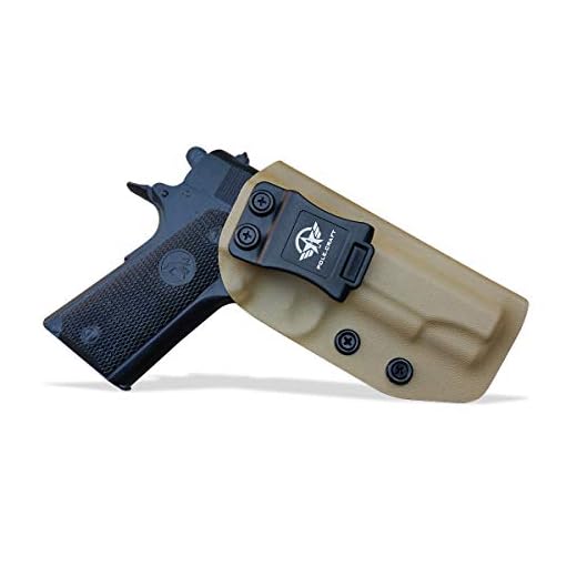 1911 Holster IWB Kydex for Colt 1911 Commander .45 9mm 4.25 Inch - 1911 Commander Holster 1911 4.25(Tan, Right Hand Draw)