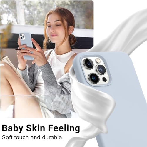 Image of Back Cover for iPhone 13 Pro Case,[Military Shockproof Protection] Liquid Silicone Case with [Soft Anti-Scratch Microfiber Lining for iPhone 13 Pro (Light Blue)