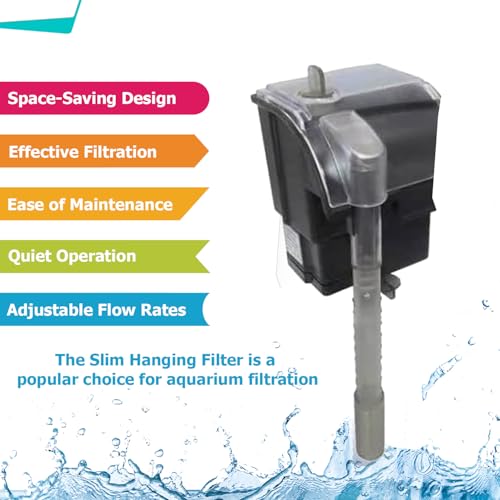 Image of Jainsons Pet Products Hang-On Aquarium Filter RS-2000 - Ultra Quiet HOB Fish Tank Filter with Waterfall Bio-Filtration, 800L /H Flow, Energy Efficient (5W)