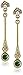 Downton Abbey "Jeweled Heirlooms Carded" Gold-Tone Emerald Green Linear Crystal Post Top Drop Earrings