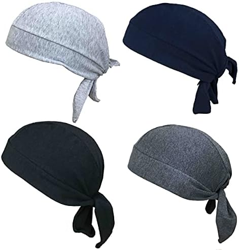 Gajraj Unisex Cotton Patka Skull Cap Bandana/Fashionable Helmet Liner/Head Cap (Pack of 4)