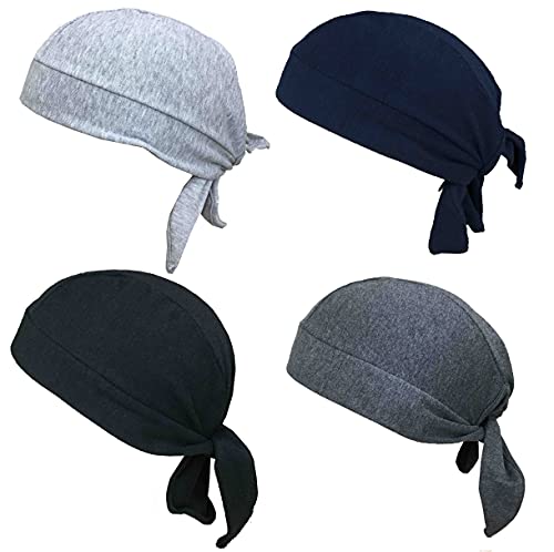 Image of Gajraj Unisex Cotton Patka Skull Cap Bandana /Fashionable Helmet Liner /Head Cap (Pack of 4)