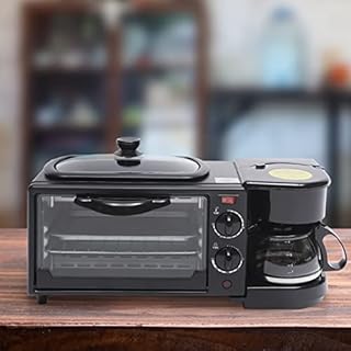 3-in-1 Mini Oven Early Cooking Machine Pizza Oven Coffee Machine Toast Oven Small Oven Camping Oven with Hobs Grilling Toaster Early Piece for Home Use Coffee Machine Mini Oven