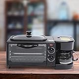 3In1 Mini Backofen FrüHstüCksmaschine Pizzaofen Kaffee Maschine Toastofen Kleinbackofen Campingbackofen Mit Kochplatten Grillen Toaster FrüHstüCk FüR Den Hausgebrauch Kaffeemaschine Minibackofen