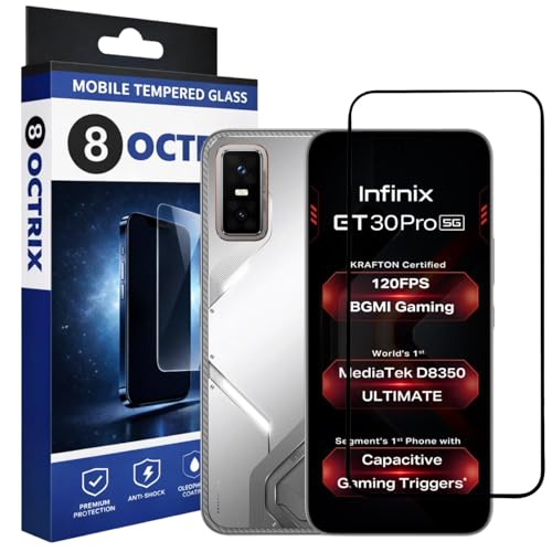Image of Tempered Glass Screen Protector Compatible for Infinix GT 30 Pro with Edge to Edge Coverage - Case Friendly, Anti-Scratch & Bubble-Free Installation Kit (Pack of 1)