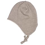 Ecoable Kids Merino Wool Hat with Ear Flaps & Chin Strap: Organic Sherpa Lined Beanie, Infant to Toddler (EU 46-48/9-12 Months, Savanne)
