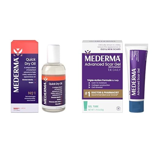 Amazon.com : Mederma Scar Treatment Bundle - Quick Dry Oil (2.02 Oz ...