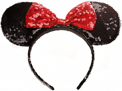 OBUY Red Mouse Ears,Adult red Ears,mice Ears Mouse Ears,Rainbow Mouse Ears, Sparkly Mouse Ears, Mouse Ears