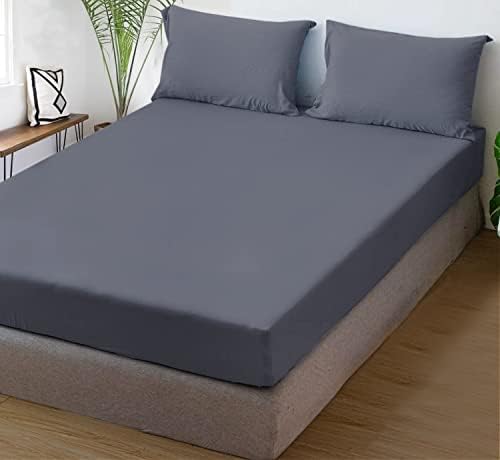 Cotton Comfort Bedding 40cm Extra Deep Double Fitted Sheet 100% Egyptian Cotton 400 Thread Count Fitted Bed Sheets Double Soft & Luxury Hotel Quality Extra Deep Double Bed Sheets (White, Double)