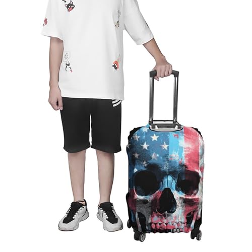 3d Skull U.S.A. Flag Luggage Covers Washable Travel Suitcase Cover Elastic Baggage Protector 7
