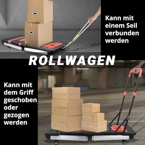 LIFERUN 7-in-1 Inklapbare Werktafel, Werkbank Inklapbaar met Geïntegreerd Stopcontact, Opvouwbare Werktafel met 4 Wielen, Spantafel met Hoekmarkering, Hoogte Verstelbaar, Steekwagen, Transportwagen - Afbeelding 4