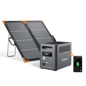 AFERIY Portable 1800W Power Generator with 100W Solar Panel, 1024Wh LiFePO4 Batteries, UPS, 220V-240V AC Outputs, Foldable Solar Panel with USB Ports, IP67, for Camping/Home/Household Use