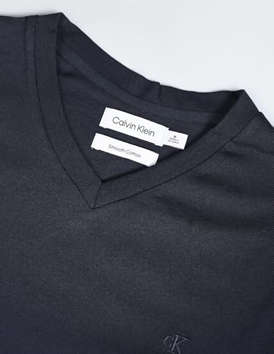 Calvin Klein Men's Smooth Cotton Solid V-Neck T-Shirt Dark Sapphire - image 3