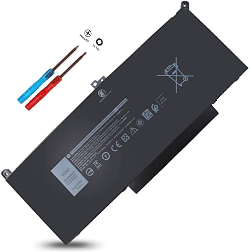 60Wh F3YGT Laptop Battery Replacement for Dell Latitude 7480 7280 7490 E7480 E7280 E7490 7380 7390 7290 E7390 E7290 E7380 12 13 14 7000, DM3WC F3YGT-1 KG7VF 2X39G V4940 451-BBYE 453-BBCF 0DM3WC 0F3YGT -  Tevelmick