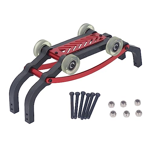 Barra de ruedas ensamblada para coche MJX 1/16 RC, conjunto de barra de ruedas de nailon de aleación de aluminio, varillas de reducción de presión de doble cara de alta tenacidad (Roja)