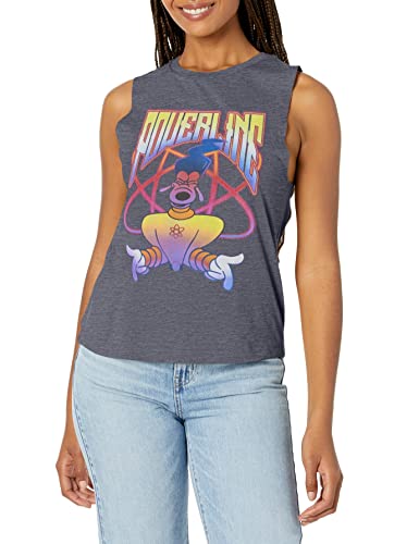 Disney womens Goofy Movie, a Powerline Jam Festival Muscle T Shirt, Denim Blue Heather, Large US