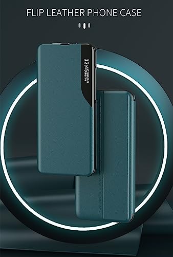 Asdsinfor for Samsung Galaxy S23 Plus Case, Galaxy S23 Plus with Kickstand Flip Case Clear View Side Window Leather Shockproof Protective Cover for Samsung S23 Plus,Black QH