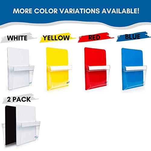 Yes4Quality Magnetic Pen Holder For Refrigerator With Strong Magnetic Back - Dry Erase Marker Holder Ideal For Whiteboard, Fridge - Pencil Cup (Medium, White) #TOP4