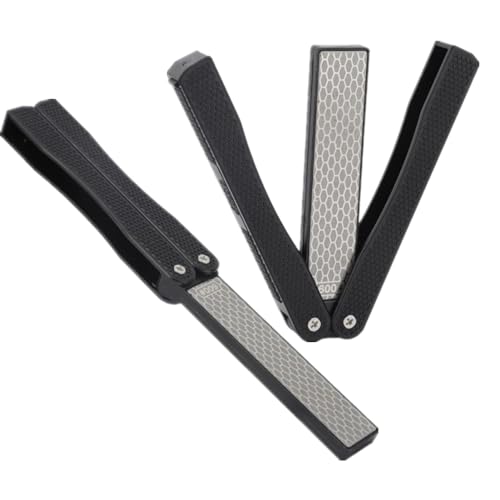 2Pcs Knife Sharpener, Handheld Double Sided Sharpener, Pocket Knife Sharpener Multipurpose Double Sided Folded Knife Sharpening Stone for Sickle Outdoor Knife Kitchen Knife