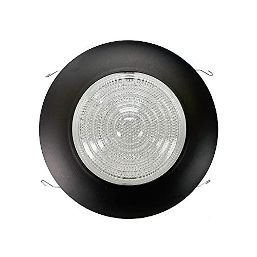 PROCURU 6-Inch Oil Rubbed Bronze Metal Shower Trim with Fresnel Glass for Wet Locations (Dark Brown, 1-Pack)