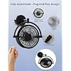Wall Mount Fans with Pull Chain, 10 Inch Wall Fans Quiet Oscillating Wall-Mounted Fan, Adjustable Folding Arm, 2-Speed Plug-in Fan for Bedroom, Living Room, Garage, Bathroom, Patio, Kitchen, Black