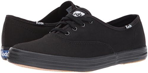 Keds Women's Champion Lace Up Sneaker, Black/Black Canvas, 9.5 | Image 6
